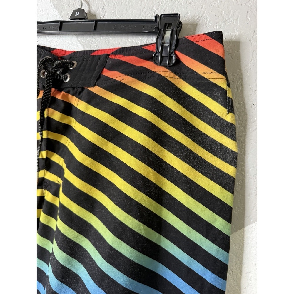 Tony Hawk Mens Multicolor Striped 12" Board Shorts Swim Trunks Size 34 - Picture 4 of 12